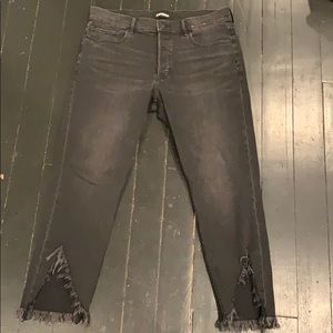 Black Express jeans with fringe detail. Size 12